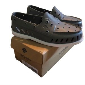 Grey Sperry Original Float Boat Shoe Size 8